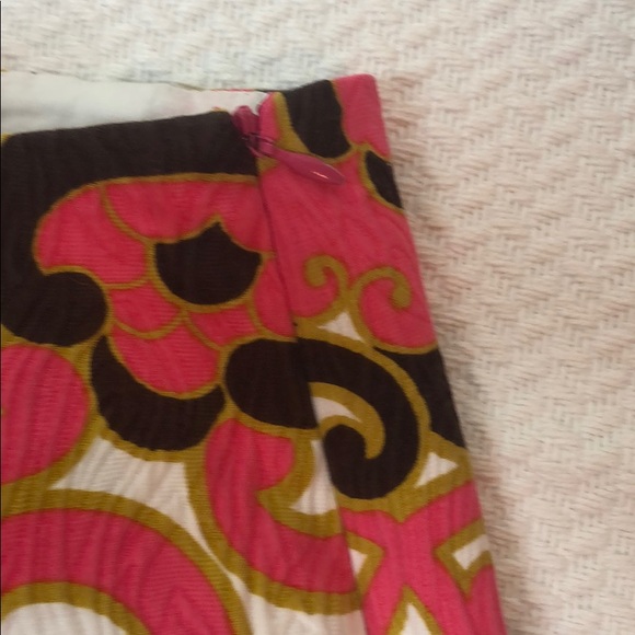 Milly Miniskirt Pink Brown White Baroque Embossed - Picture 4 of 6